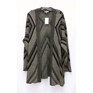 NWT Laura cardigan 3X plus size long sleeve bohemian geometric print metallic